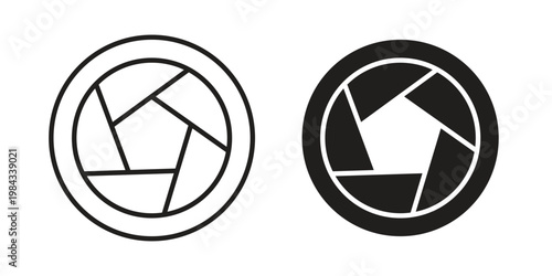 Camera shutter icon, thin line symbol, editable stroke eps 10