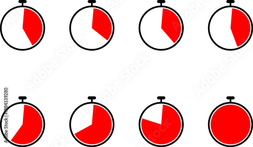 Minimal Stopwatch Progress Set Vector Illustration