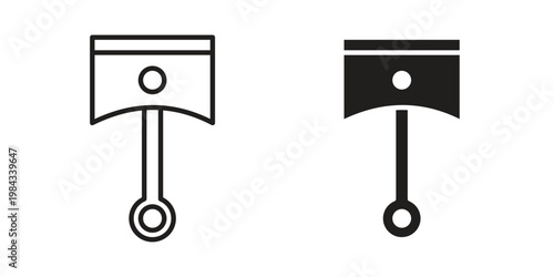 Car Piston icon, thin line symbol, editable stroke eps 10
