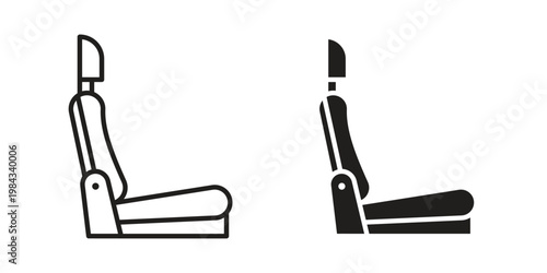 Car seat icon, thin line symbol, editable stroke eps 10