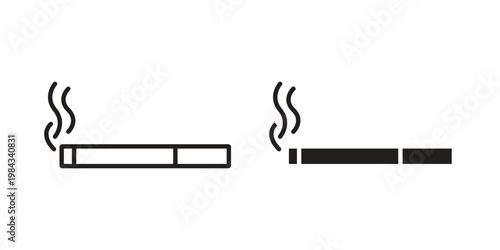 Cigarette icon, thin line symbol, editable stroke eps 10