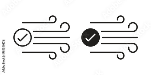 Clean Air icon, thin line symbol, editable stroke eps 10