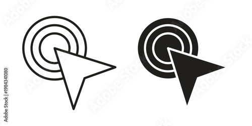 Click icon, thin line symbol, editable stroke eps 10