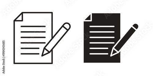 Declarations icon, thin line symbol, editable stroke eps 10