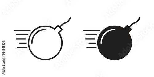Demolition ball icon, thin line symbol, editable stroke eps 10
