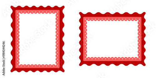 Frame set lace for cute kawaii valentine and trendy border vector. Template design birthday for coquette children holiday and vintage bow sticker. Frame easter square for cute circle romantic