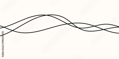 Line cable drawing with squiggle curve tangle thin Wavy curvy thread with black pattern vector for squiggly wire doodle Rope design line with element squiggle white for curve