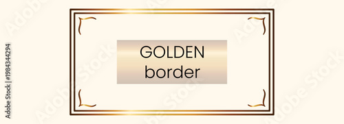 Frame label cover for gold golden border premium. Boarder rococo square for elegant invitation vector and line rectangle box. Frame deco design for gold art thin