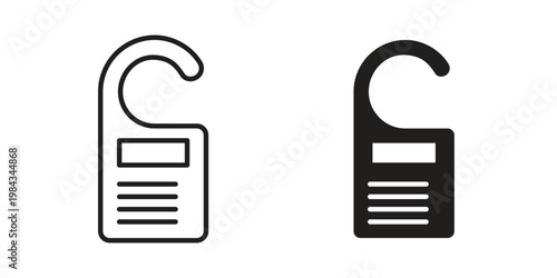 Door hanger icon, thin line symbol, editable stroke eps 10