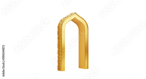 Golden Islamic Archway with Decorative Pattern