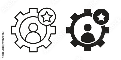 Employee skills icon, thin line symbol, editable stroke eps 10