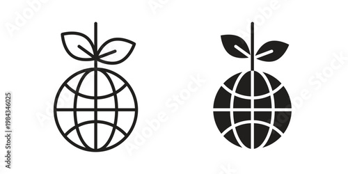 Environment icon, thin line symbol, editable stroke eps 10