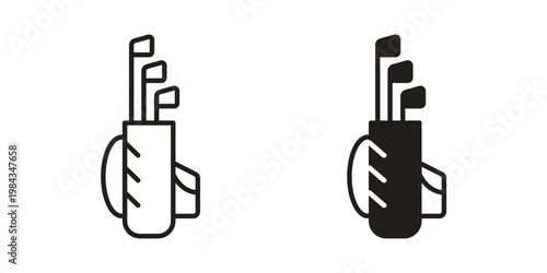 Golf bag icon, thin line symbol, editable stroke eps 10