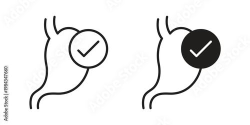 Good digestion icon, thin line symbol, editable stroke eps 10