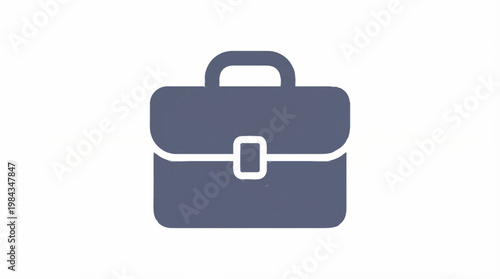 Single black briefcase icon, flat design, vector illustration of a classic business accessory