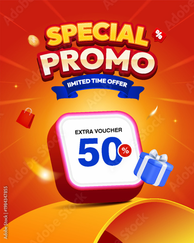 Special Offer Banner with Limited Time Promo and Voucher Discount