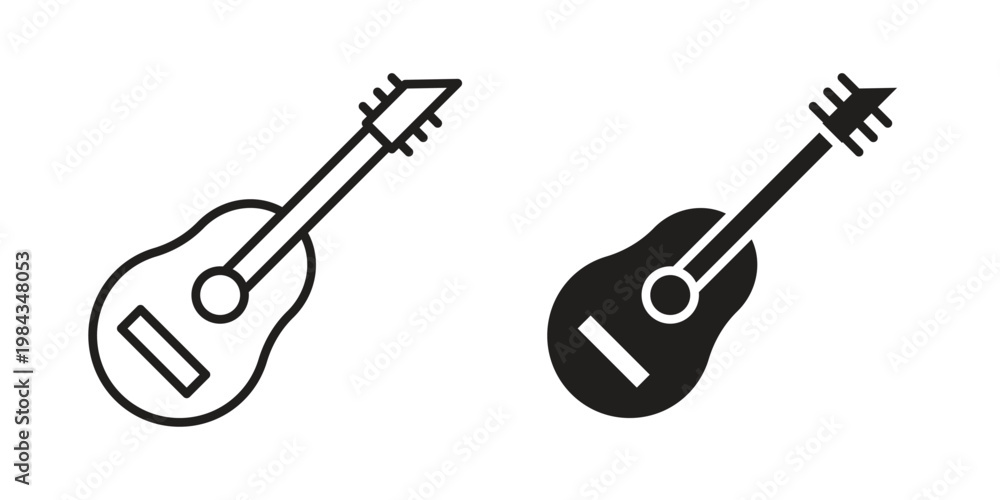 Fototapeta premium Guitar icon, thin line symbol, editable stroke eps 10