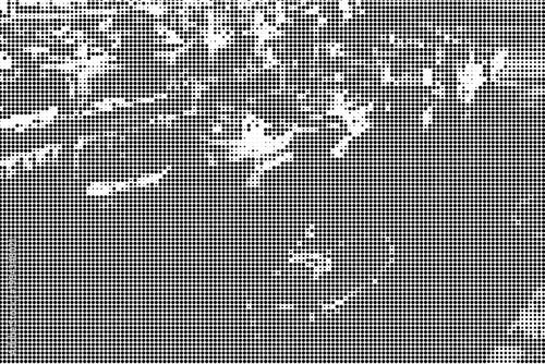 Distressed halftone dot pattern with irregular spacing for urban street wear fashion designs.