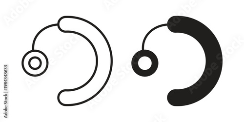 Hearing aid icon, thin line symbol, editable stroke eps 10