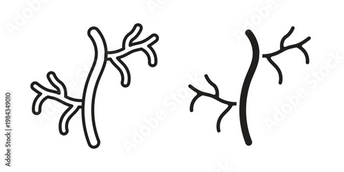 Human artery icon, thin line symbol, editable stroke eps 10