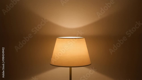 Warm Bedside Lamp Glowing In Cozy Interior