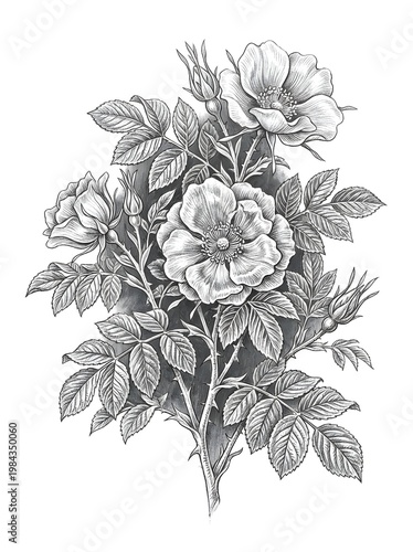 flowering plant sketch art drawing