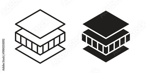 Insulation icon, thin line symbol, editable stroke eps 10