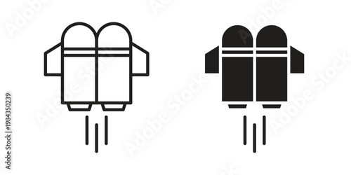 Jetpack icon, thin line symbol, editable stroke eps 10