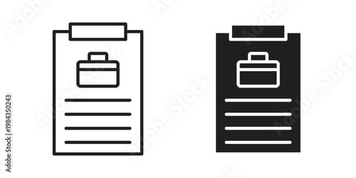 Job description icon, thin line symbol, editable stroke eps 10