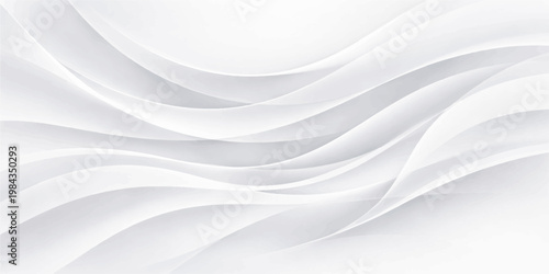 Elegant abstract vector illustration of a soft flowing blue silk fabric with smooth wavy curves and a luxury satin texture design on a light white background pattern