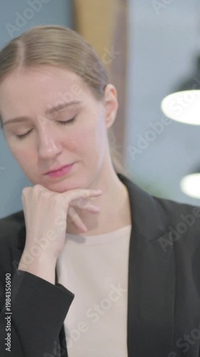 Wallpaper Mural Portrait of Businesswoman Sleeping while Sitting in Creative Place, Vertical Video Torontodigital.ca
