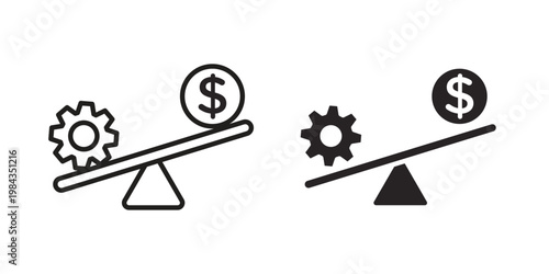 Leverage icon, thin line symbol, editable stroke eps 10