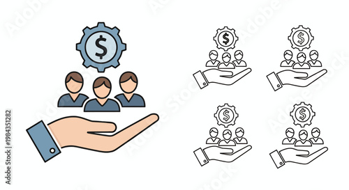 Supportive Hand Illustrating Teamwork and Community Collaboration in a Group.