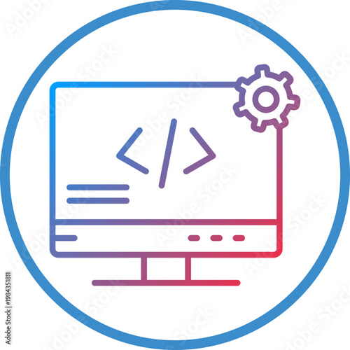 Web Development Line Icon Style