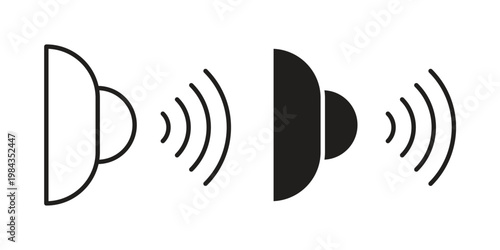 Motion sensor icon, thin line symbol, editable stroke eps 10