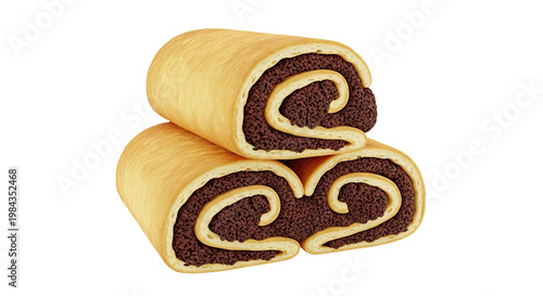 Chocolate Swiss Roll Cake Slices