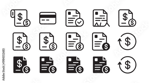 Financial documents and money icons are shown on a standard business setting