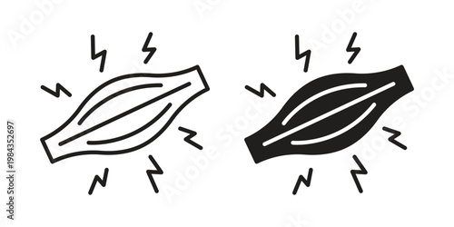 Myalgia icon, thin line symbol, editable stroke eps 10