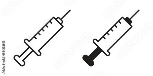 Needle icon, thin line symbol, editable stroke eps 10