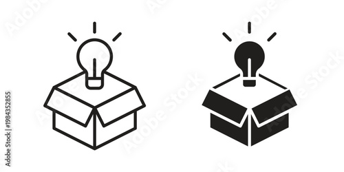 New product icon, thin line symbol, editable stroke eps 10