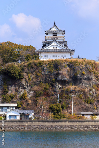 Kitsuki Castle overlooking the sea in Oita Prefecture, Japan.
