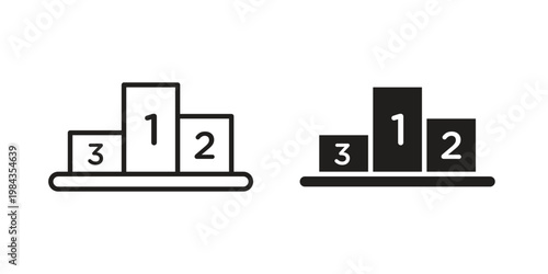 Podium icon, thin line symbol, editable stroke eps 10