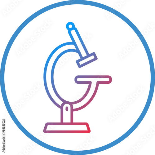 Miscroscope Line Icon Style