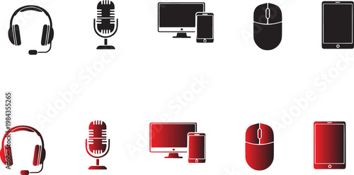 “Modern Computer & Internet Icon Set for Web, Network & Technology”