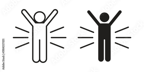 Self confidence icon, thin line symbol, editable stroke eps 10