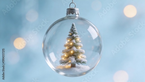 Christmas ornament with miniature tree
