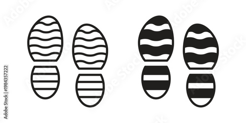 Shoe print icon, thin line symbol, editable stroke eps 10
