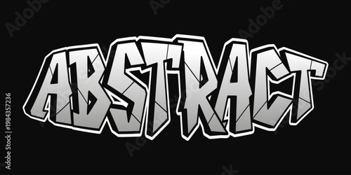 Abstract word graffiti design style lettering on black background