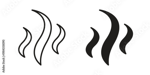 Smoke steam silhouette icon, thin line symbol, editable stroke eps 10