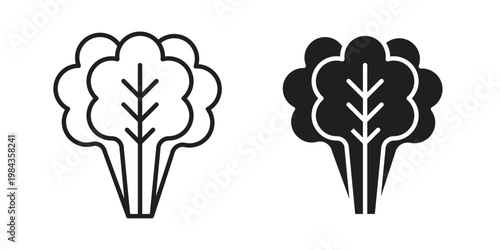 spinach icon, thin line symbol, editable stroke eps 10